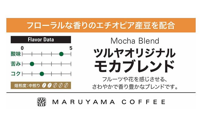 父の日 丸山珈琲 コーヒー 粉 モカブレンド10袋 オリジナルブレンドコーヒー ツルヤ 粉100g×10袋 小諸市 お取り寄せ