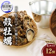 元祖 厚岸バケツ牡蠣セット12個 北海道 牡蠣 カキ かき 魚介類 シーフード マルえもん