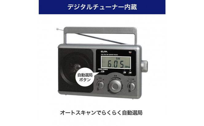 短波液晶ポータブルラジオ　ER-H300TL 272183_AZ172