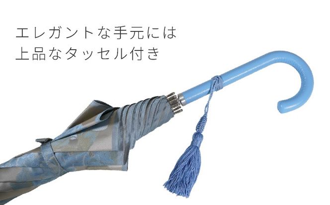 CB035 【槙田商店】晴雨兼用長傘　絵おり　紫陽花　ベージュ