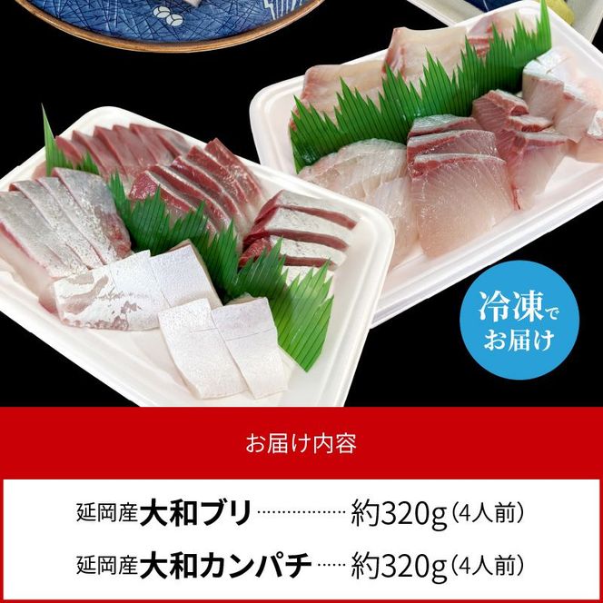 高級 大和ブリ 大和カンパチ お造り 計8人前 計640g 真空 冷凍　N072-YA667