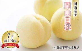 桃 2026年 先行予約 岡山 白桃 7玉 約1.8kg 等級：ロイヤル（1玉 260g以上） もも モモ 岡山県産 国産 フルーツ 果物 ギフト デザート 岡山の桃 