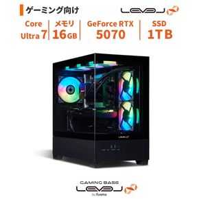 パソコン工房 4年間物損保証 ミニタワーゲーミングPC Core Ultra 7/5070/ピラーレス/No.266 322032_EE129