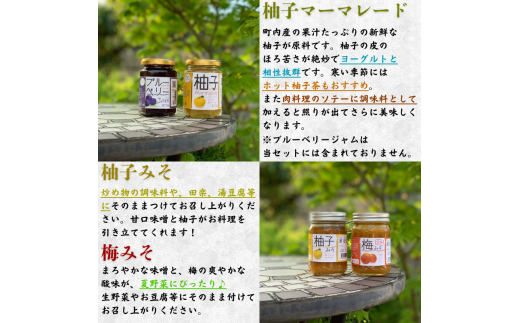 【手作り・無添加】「ふるさとの愛情詰め合わせ 食卓セット2」 ～ みそ・ ポン酢 ・ マーマレード  ・ 焼肉のタレ ～  / 調味料 味噌汁 パン BBQ スイーツ 料理 柚子 ゆず味噌 梅味噌 和歌山【ois629-set-2】