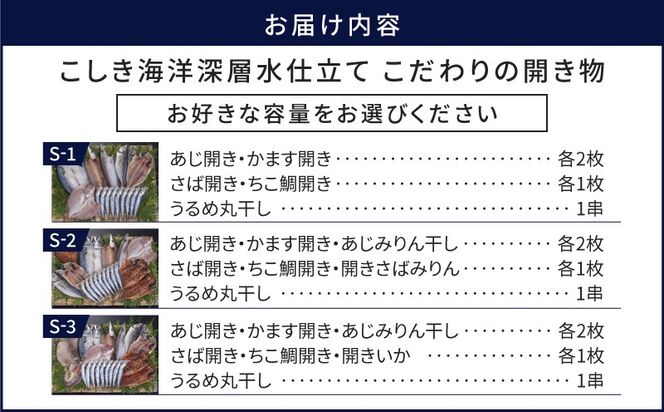 ＜選べる＞こしき海洋深層水仕立て　こだわりの開き物　K065-007_SKU