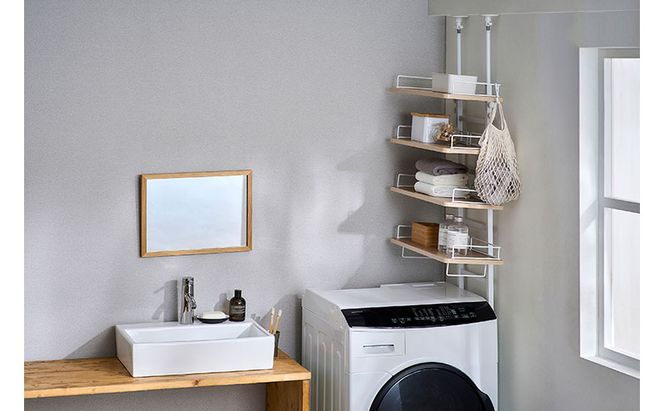 ランドリーラック つっぱりランドリーラック TLR-4 ホワイト/ライトナチュラル ランドリーラック 縦型 アイリスオーヤマ 伸縮 おしゃれ 突っ張り スリム つっぱり 伸縮 省スペース ラック 洗濯ラック ランドリー