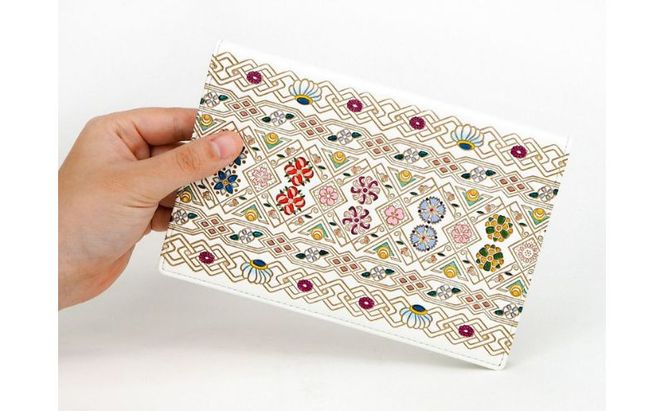 【文庫屋大関】パーソナルホルダー　花菱【皮革工芸品】 民芸品 雑貨 牛革 現代風デザイン 