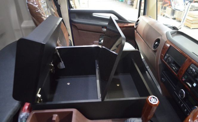 日野　17レンジャー　センターコンソール（2種各4色） 車 部品 車両 大容量収納 ダークウッド ピアノブラック ブラックレザー ブラウンストーン 