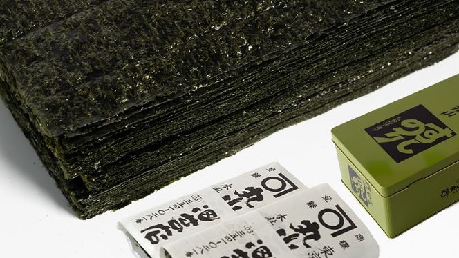 ミシュラン星付きのプロが愛用する 丸山海苔店 【 佐賀のはしり （ 半切 80枚 寿司屋専用缶入 ）】 丸山 海苔 のり 寿司 銀座 築地 ノリ おにぎり すし 美味しい おいしい ごはん プロ ミシュラン 三ツ星 ［AV03-NT］