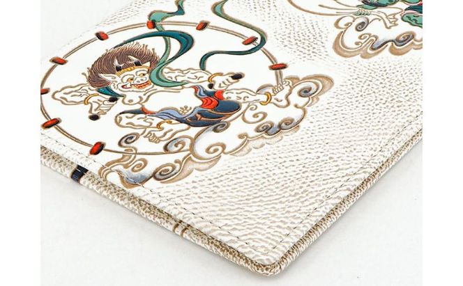 【文庫屋大関】パーソナルホルダー　風神雷神【皮革工芸品】 雑貨 日用品 ブックカバー パスポートケース 貴重品入れ マルチケース シンプル 和風 革小物 