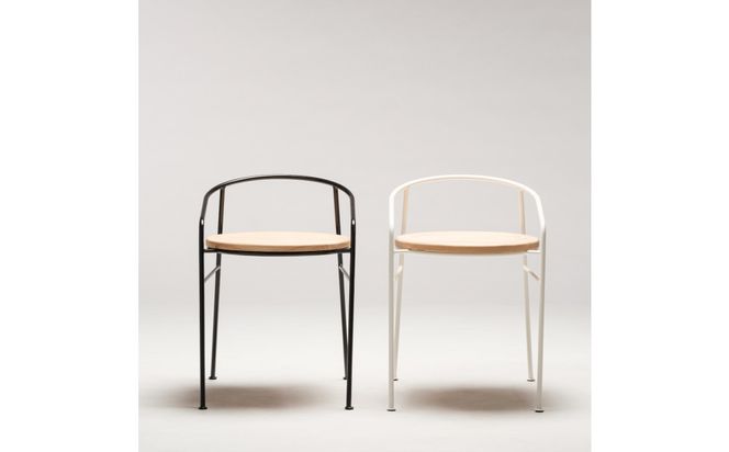 マキヅ家具 槙塚鉄工所 Round Chair 黒 372013_GL067