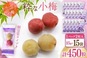 【やばいだろ】粋な小梅 30粒×15 計450粒 [山梨農産食品 山梨県 韮崎市 20743417] 梅干し 梅干 うめぼし 梅 小粒 小梅 カリカリ梅 国産 個包装