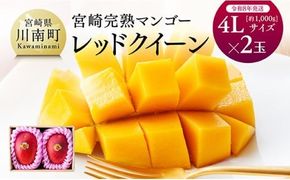 マンゴー 【令和8年発送】宮崎県産完熟マンゴー　「レッドクイーン」4L×2玉 【 果物 フルーツ マンゴー 宮崎県産 完熟マンゴー みやざきマンゴー 先行予約 数量限定 期間限定 】 [C03213]