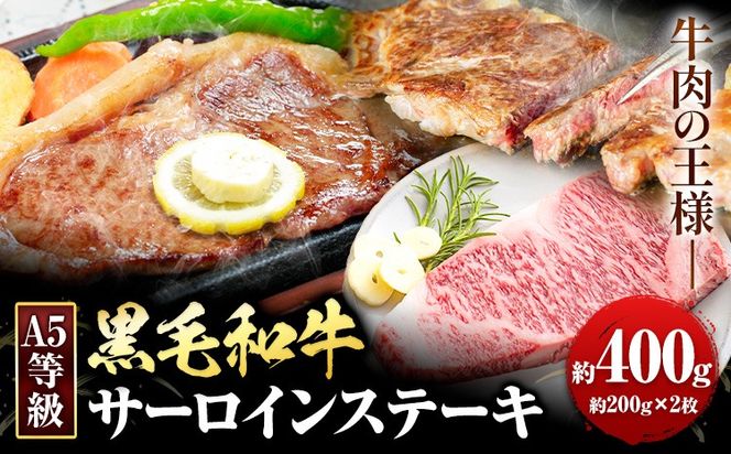 黒毛和牛 A5等級 肉 和牛 国産 牛肉 サーロイン ステーキ ステーキ肉 約400g (約200g×2枚) 株式会社ウィズフラワーホールディングス《30日以内に出荷予定(土日祝除く)》岡山県 浅口市 冷凍 分厚い送料無料---124_f155_30d_23_19000_400g---