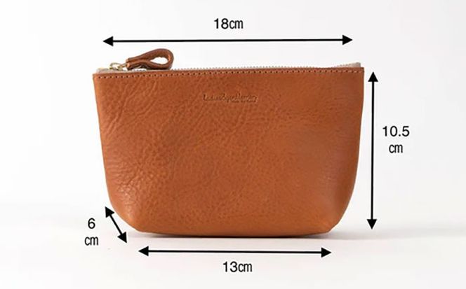 マチありのファスナーポーチ Msize 糸島市 / LADIES&GENTLEMEN 本革 革製品[ADK078]
