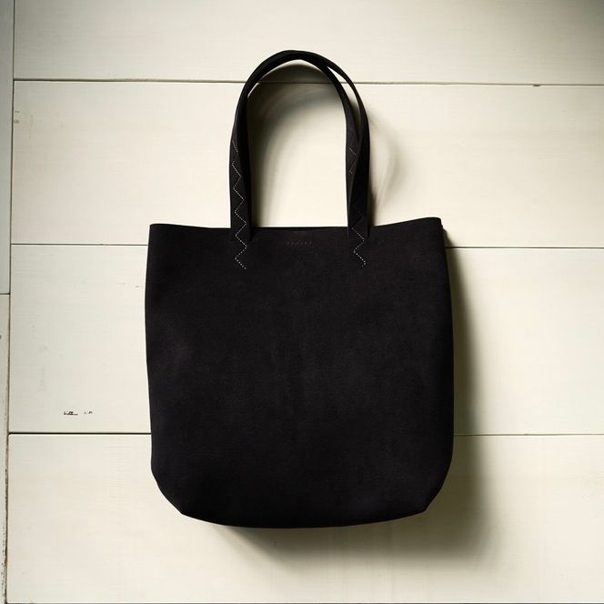 トートバッグ (ブラック) Ultrasuede (R)｜人工皮革 服飾雑貨 メンズ レディース 男女兼用 田村製作所 大阪府守口市 [2582]