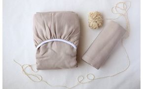 G1950 【tissu de coton/ハニカム織】泉州南部織 BED用シングルシーツ＆ピロー（BE）