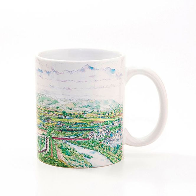 半農半画家 イマイカツミ ≪マグカップ（350ml）2個 セット≫ ～ラベンダー畑&富良野眺望～ 北海道 富良野 ふらの 景色 マグ アート 画家 絵画 