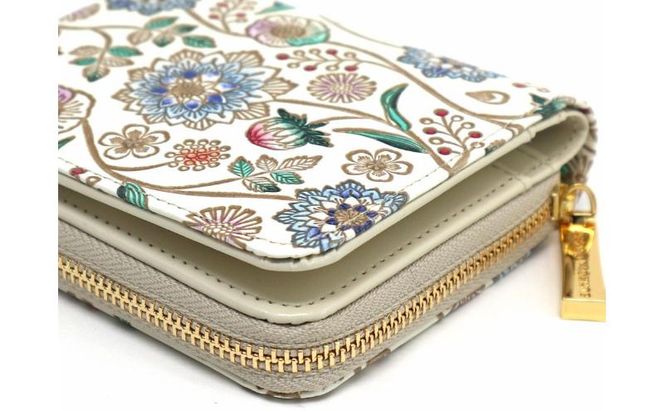 【文庫屋大関】二つ折りファスナーミニ財布 ダリア＜コバルトブルー＞【皮革工芸品】財布 二つ折り 小物 お札 カード 小銭 コンパクト 牛革 手作り 日本製 墨田区 東京都