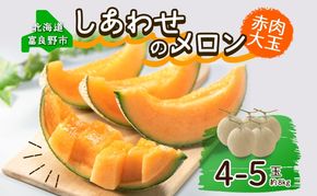 ＜2026年発送＞ふらの産 しあわせのメロン 赤肉 4～5玉 計8kg メロン 富良野メロン