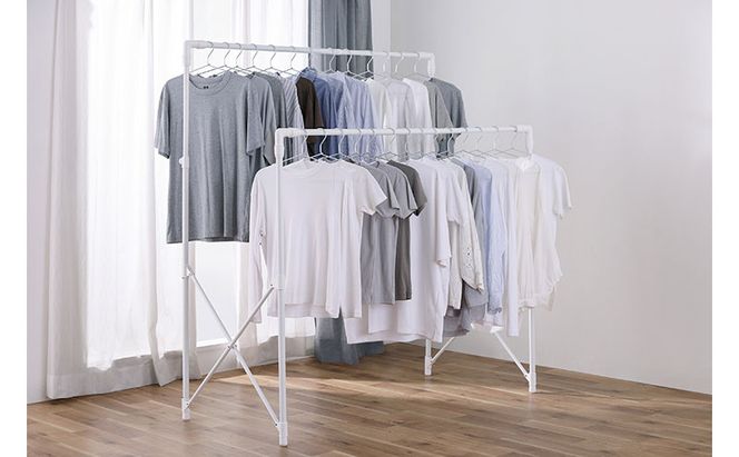 物干し 伸縮多機能スタイル物干し STSM-150 ホワイト 室内物干し 折りたたみ 物干しスタンド 室内 ハンガーラック 洗濯物干し 伸縮 1人暮らし おしゃれ  アイリスオーヤマ