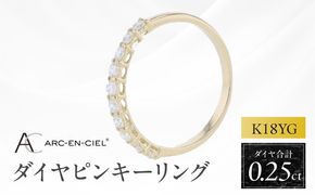 J085 アルカンシェル YGダイヤピンキーリング（計 0.25ct）【鑑別書付き ジュエリー プレゼント ギフト ファッション アクセサリー 贈り物 贈答 お祝い 記念日】