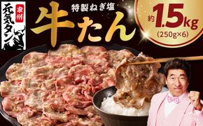 099Z466 【定期便】ねぎ塩 牛たん 1.5kg 全4回【毎月配送コース 牛タン 牛肉 焼肉用 薄切り 訳あり サイズ不揃い】