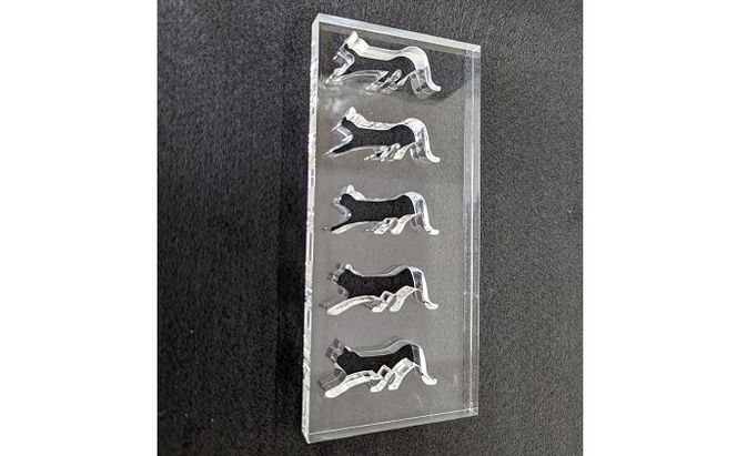 アクリル ネコ 箸置き 5コSET 雑貨 日用品 透明 猫 手作り 