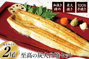 血抜き締め国産うなぎを炭火で1本1本丁寧に手焼きした「うなぎの白焼き(長焼き)」2尾セット [ヤママツ村田商店 静岡県 吉田町 22424160] 鰻 うなぎ ウナギ 白焼き 白焼 長焼き 冷凍 真空パック タレ付き