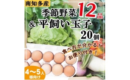 旬の季節野菜ボリュームセット(12品目)&平飼い玉子20個