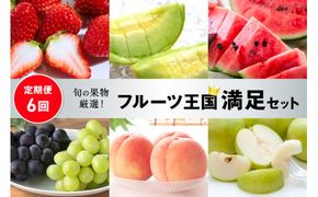 【先行予約／フルーツ定期便6回】旬の果物厳選！京丹後フルーツ王国満足セット（完熟イチゴ・小玉スイカ・桃・メロン・完熟ブドウ＆シャインマスカット食べ比べ・二十世紀梨）（2027年2月中旬～発送）　YK00703