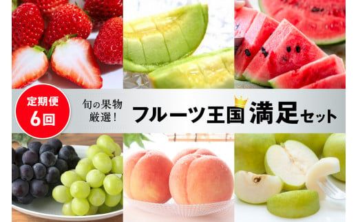 【先行予約／フルーツ定期便6回】旬の果物厳選！京丹後フルーツ王国満足セット（完熟イチゴ・小玉スイカ・桃・メロン・完熟ブドウ＆シャインマスカット食べ比べ・二十世紀梨）（2026年2月中旬～発送）　YK00518