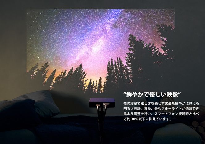 ベッドルームプロジェクターNX1 ブラック ワイヤレスアダプター(USB-C＆HDMI) 3点セット 141305_KE34