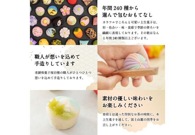 【定期便】 四季の彩 上生菓子(12個セット) 選べるお届け回数 4回 6回 12回 【富士夢和菓子】  生菓子 和菓子 餡 スイーツ デザート 山梨 富士吉田