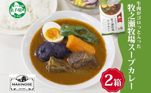 3021. ビーフ スープカレー 300g 2箱 カレー ビーフカレー スープ 牛 牛肉 放牧牛 牧場 レトルトカレー レトルト食品 レトルト 湯煎 レンジ 牧之瀬牧場 送料無料 北海道 弟子屈町