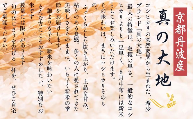 【令和8年産新米 予約】 京都丹波産 コシヒカリ 真の大地 10kg