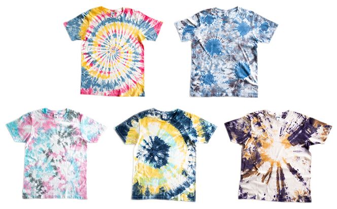 タイダイ染めオリジナルTシャツ作成キット　Lサイズ 5パターンから1つ選択可能　【自分探求、おひとり様キット】 ファッション 自宅 タイダイ染めキット 体験キット 思い出 おうち時間 