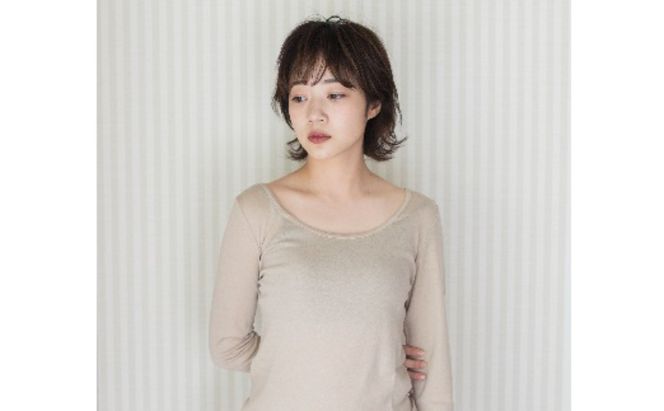 《絹生活研究所》インナー／レディース／8分袖／ベージュ インナーウェア 下着 肌着 ファッション 服 女性 