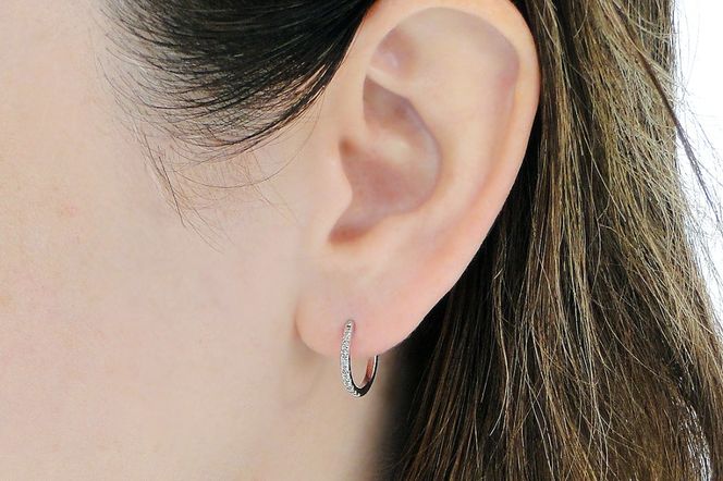 K10PGダイヤモンド フープ ピアス 0.14ct EmP0071-10P SWCJ003-pg