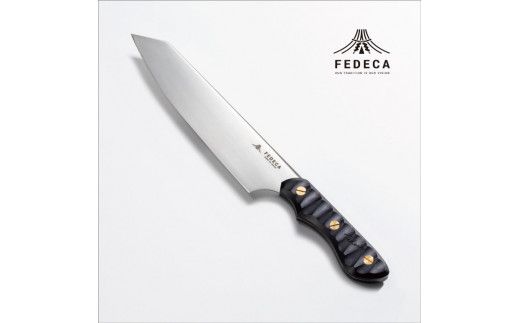 【FEDECA】三徳包丁 大 リップルブラック 001034