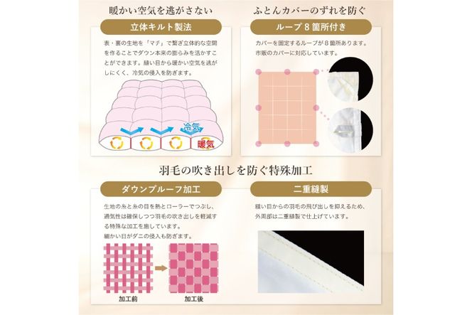 羽毛布団 本掛け ホワイトダックダウン93％ セミダブル 1.5kg 60番手サテン 綿100％ アイボリー ブルガリア産 冬用 布団 ふとん 羽毛 羽毛掛け布団 寝具 ロイヤルゴールド 400dp 収納袋付 日本製 国産 増量 無地 [川村羽毛 山梨県 韮崎市 20745167]