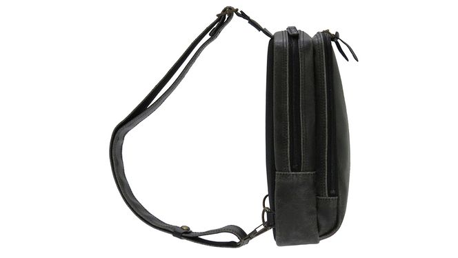 レトロボディバッグ ブラック ( No.4977-01 ) / ボディバッグ 豊岡 職人手作り 仕分け収納 2層構造 通気性 シンプル ワンショルダー 日本製 メンズ レディース バッグ かばん 鞄 木和田株式会社