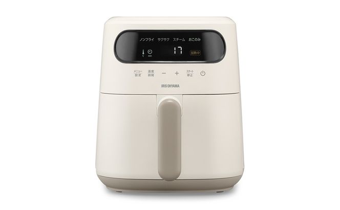 過熱水蒸気エア フライヤー FV-M30A-Ｃ アイボリー 電気フライヤー 家庭用 スチーム ヘルシー 揚げ物 揚げる 焼く 蒸す 温め直し 冷凍食品 デザート コンパクト アイリスオーヤマ