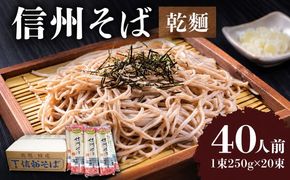 信州そば（乾麺）20束入 40人前 長野 信州 小諸 蕎麦 ご当地 お取り寄せ グルメ 麺類 うどん 