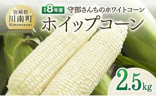 【令和8年発送】宮崎県産とうもろこし　守部さんちのホワイトコーン「ホイップコーン」2.5kg 【 とうもろこし ホワイトコーン トウモロコシ ホイップコーン 令和8年発送 先行予約 数量限定 期間限定 】 [C06411]