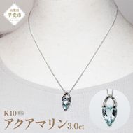 アクアマリン ペンダント 3.0ct K10WG （24073）　BR-44