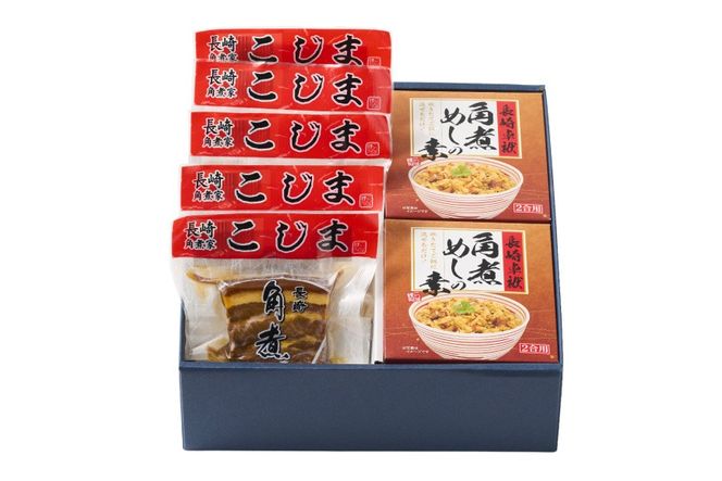 AJ613 角煮家こじま 【6回隔月定期便】 長崎 卓袱 角煮 5個 角煮めしの素 2個 詰合せ [ 角煮 角煮めし 長崎 こじま 詰め合わせ 惣菜 つまみ 手軽 簡単 混ぜご飯 混ぜご飯の素 まぜごはん 混ぜるだけ ごはん 長崎県 島原市 ]