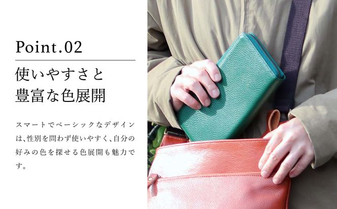 豊岡工房　牛革コインが分けられる長財布（3774-01）ブラック