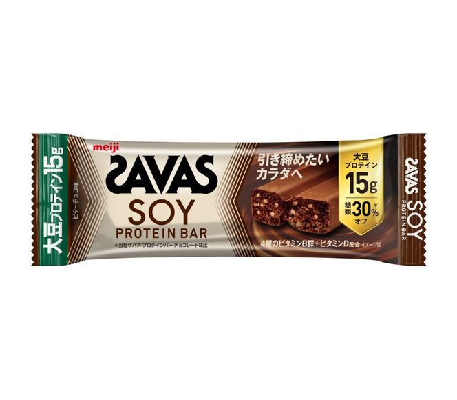 ザバス ソイプロテインバー ビターチョコ味 計24個 1箱12個入り×2箱 チョコ味 筋トレ 明治 美容 食品 手軽 タンパク質 スポーツ お菓子 おかし おやつ