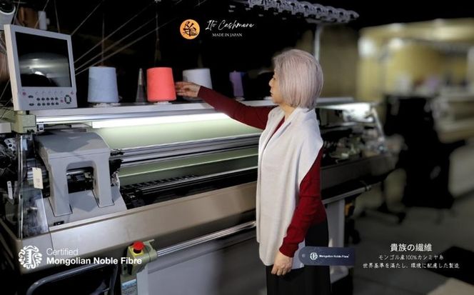 G3320 『Noble Fibre』100％カシミヤ・マフラー グレージュ【高級 カシミア おしゃれ ファッション 防寒 かしみあ】